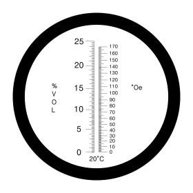 Refraktometer VIN 0-170 °OE / 0-25 % vol med ATC
