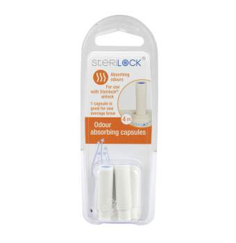 4 stk.  lugtabsorberende kapsler for Sterilock antibacterial gærrør.