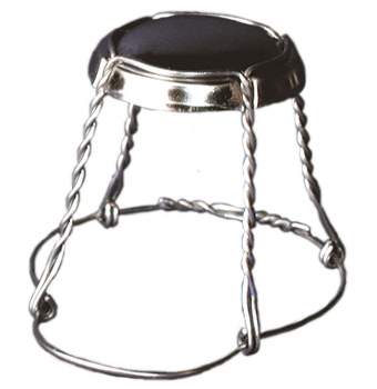 Champagne wire cage med cap 100 stk.
